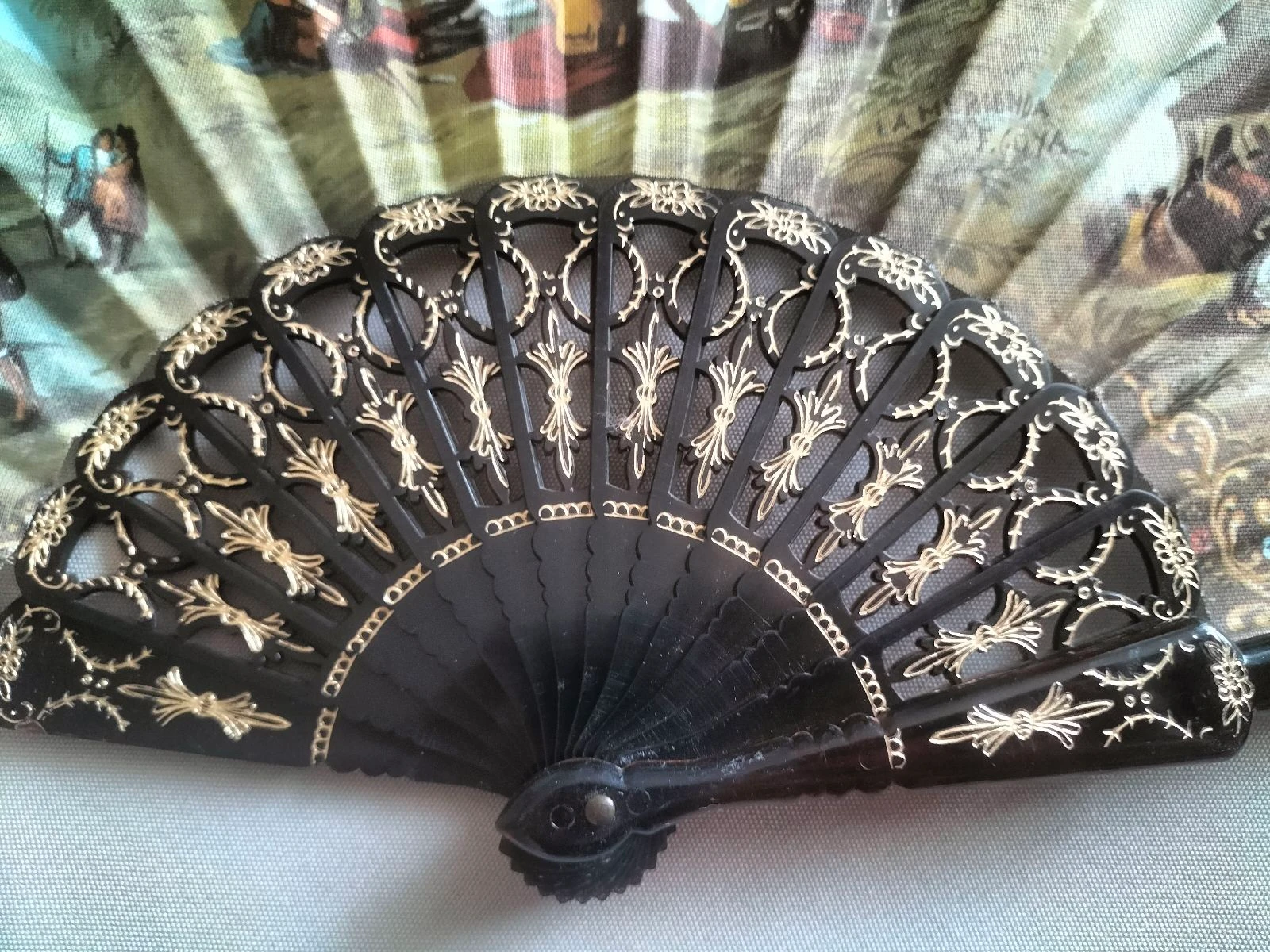 Vintage Spanish Fan | Very Good Condition | Goya Reproductions | Multicolor – photo 2
